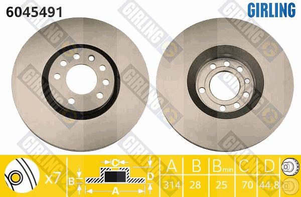 Girling 6045491 - Disque de frein cwaw.fr