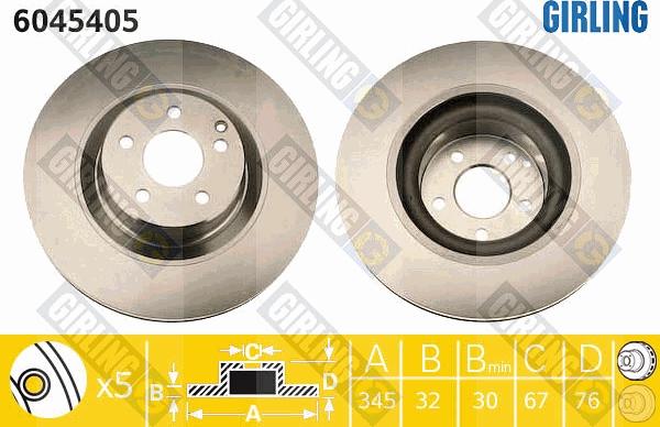 Girling 6045405 - Disque de frein cwaw.fr