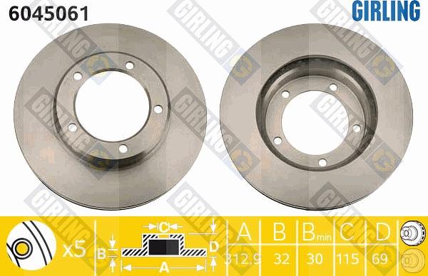 Girling 6045061 - Disque de frein cwaw.fr