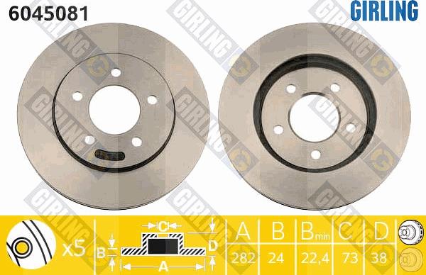 Girling 6045081 - Disque de frein cwaw.fr