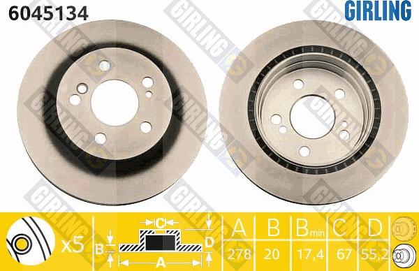 Girling 6045134 - Disque de frein cwaw.fr