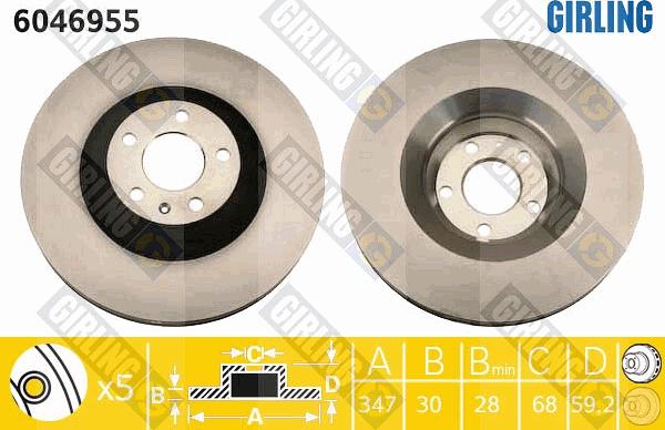 Girling 6046955 - Disque de frein cwaw.fr