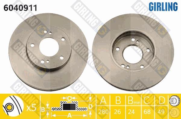 Girling 6040911 - Disque de frein cwaw.fr