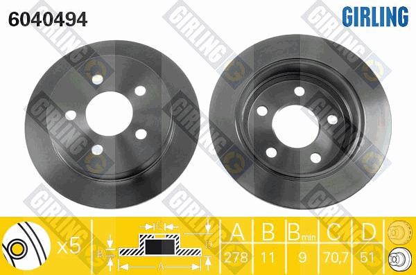 Girling 6040494 - Disque de frein cwaw.fr