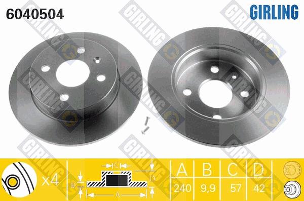 Girling 6040504 - Disque de frein cwaw.fr