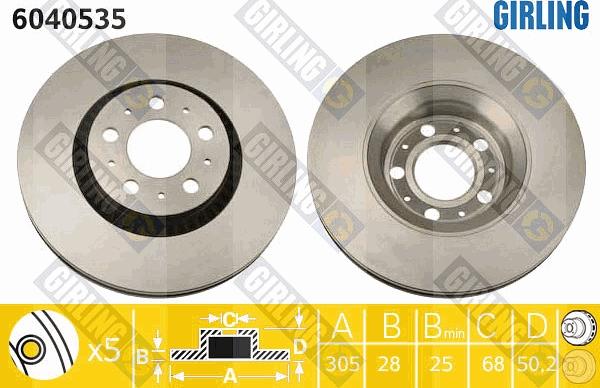 Girling 6040535 - Disque de frein cwaw.fr