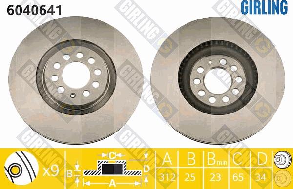 Girling 6040641 - Disque de frein cwaw.fr