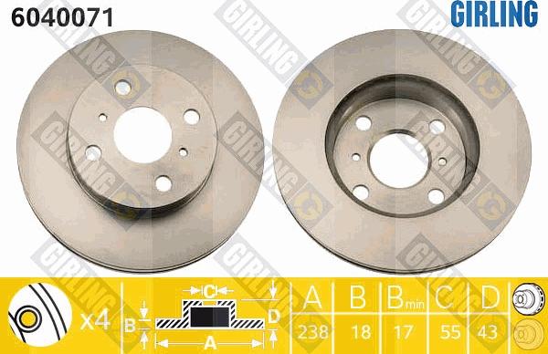 Girling 6040071 - Disque de frein cwaw.fr