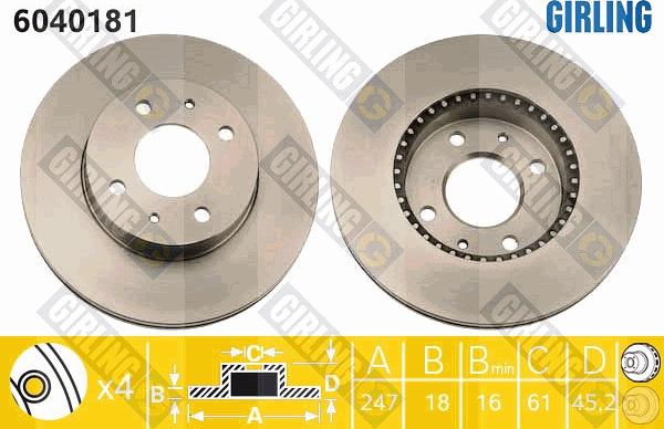 Girling 6040181 - Disque de frein cwaw.fr