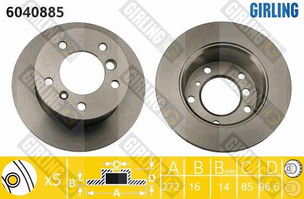 Girling 6040885 - Disque de frein cwaw.fr