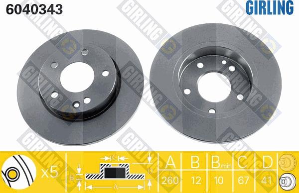 Girling 6040343 - Disque de frein cwaw.fr