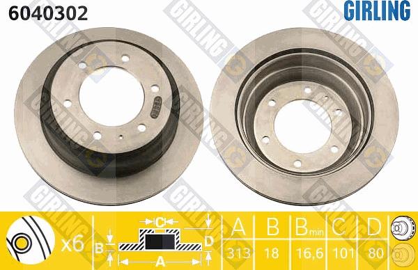 Girling 6040302 - Disque de frein cwaw.fr