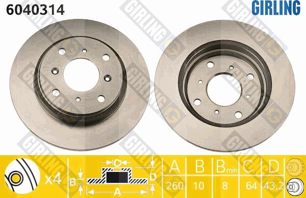 Girling 6040314 - Disque de frein cwaw.fr