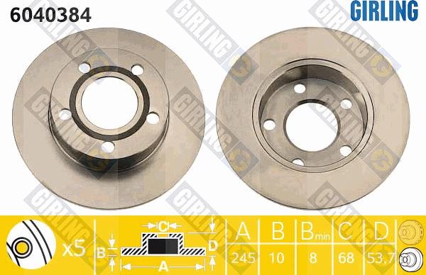 Girling 6040384 - Disque de frein cwaw.fr