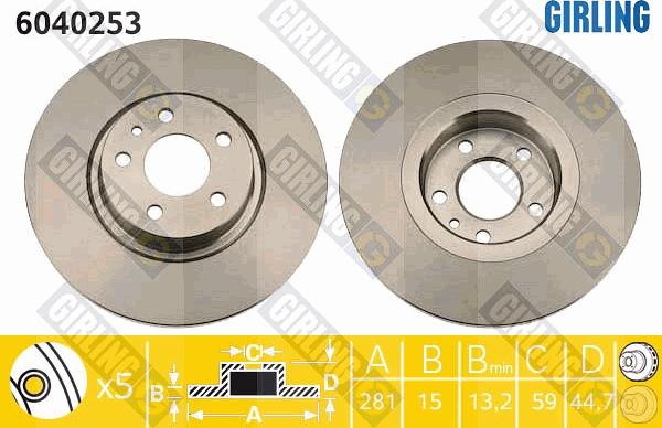 Girling 6040253 - Disque de frein cwaw.fr