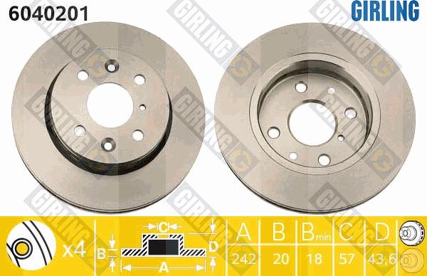 Girling 6040201 - Disque de frein cwaw.fr