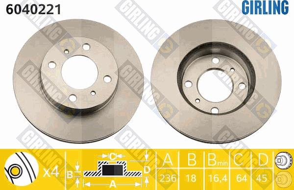 Girling 6040221 - Disque de frein cwaw.fr