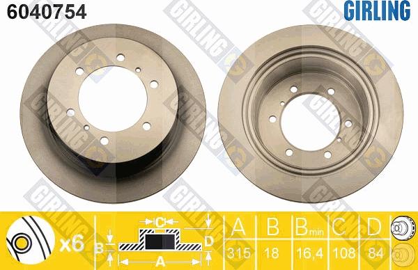 Girling 6040754 - Disque de frein cwaw.fr