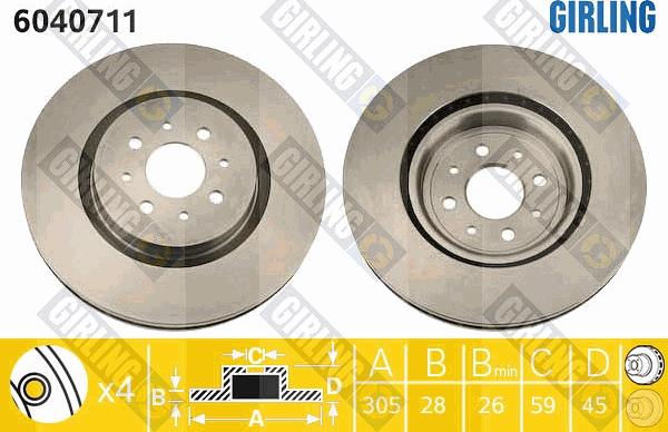 Girling 6040711 - Disque de frein cwaw.fr