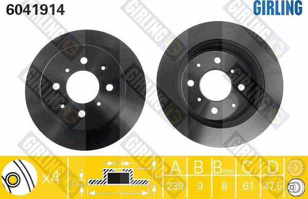 Girling 6041914 - Disque de frein cwaw.fr