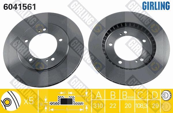 Girling 6041561 - Disque de frein cwaw.fr