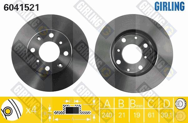 Girling 6041521 - Disque de frein cwaw.fr