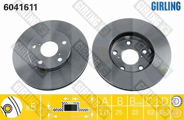 Girling 6041611 - Disque de frein cwaw.fr