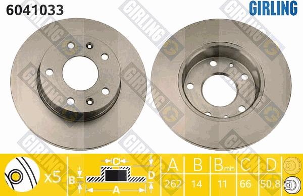 Girling 6041033 - Disque de frein cwaw.fr