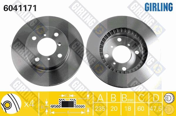 Girling 6041171 - Disque de frein cwaw.fr