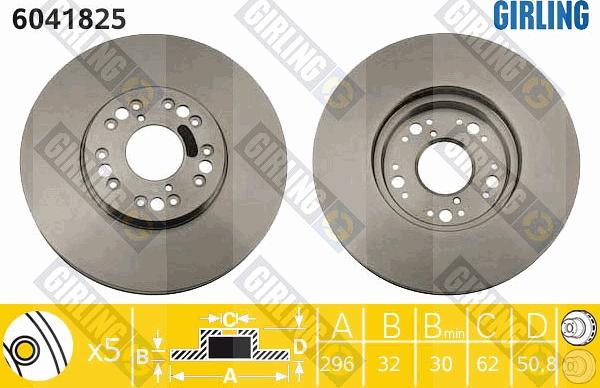 Girling 6041825 - Disque de frein cwaw.fr