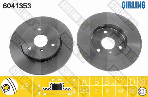 Girling 6041353 - Disque de frein cwaw.fr