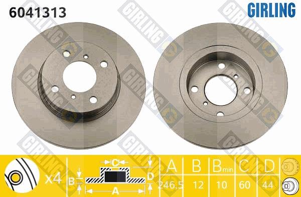 Girling 6041313 - Disque de frein cwaw.fr