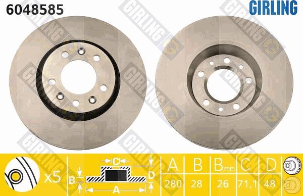 Girling 6048585 - Disque de frein cwaw.fr