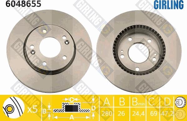 Girling 6048655 - Disque de frein cwaw.fr