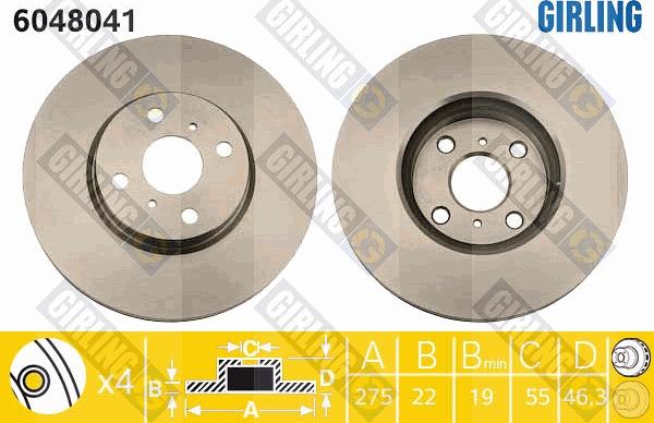 Girling 6048041 - Disque de frein cwaw.fr