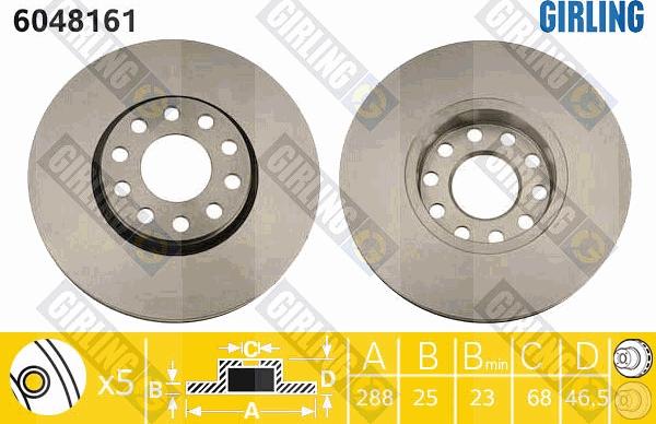 Girling 6048161 - Disque de frein cwaw.fr