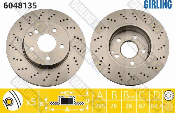 Girling 6048135 - Disque de frein cwaw.fr