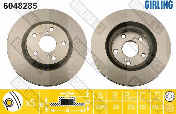 Girling 6048285 - Disque de frein cwaw.fr