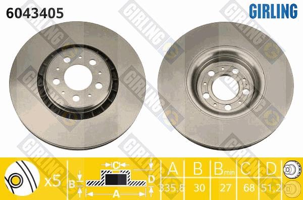 Girling 6043405 - Disque de frein cwaw.fr