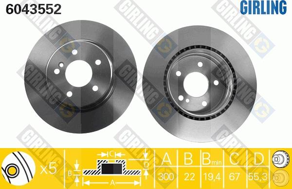 Girling 6043552 - Disque de frein cwaw.fr