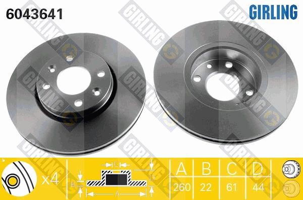 Girling 6043641 - Disque de frein cwaw.fr