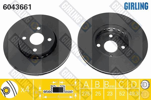 Girling 6043661 - Disque de frein cwaw.fr