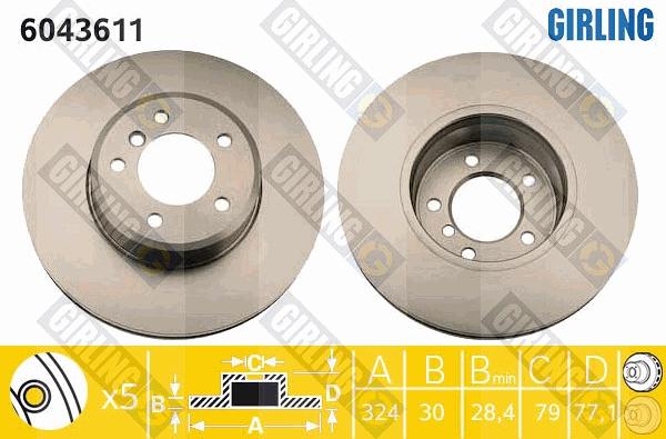 Girling 6043611 - Disque de frein cwaw.fr