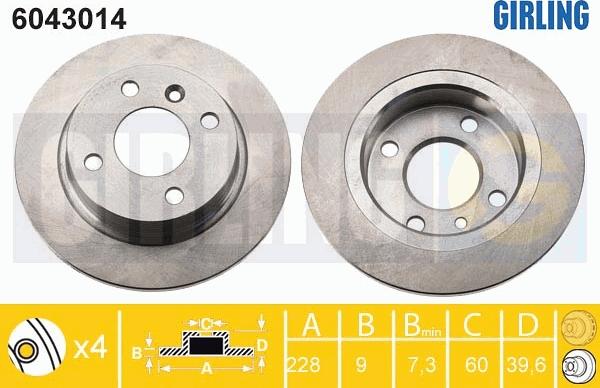 Girling 6043014 - Disque de frein cwaw.fr