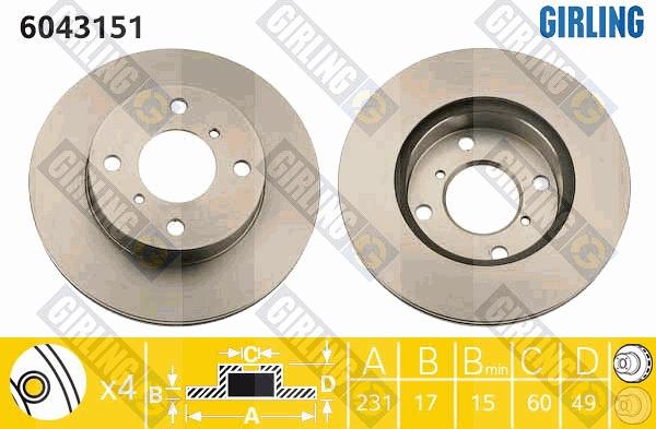 Girling 6043151 - Disque de frein cwaw.fr