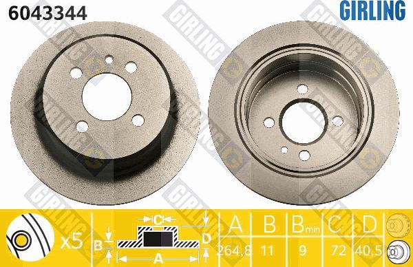 Girling 6043344 - Disque de frein cwaw.fr