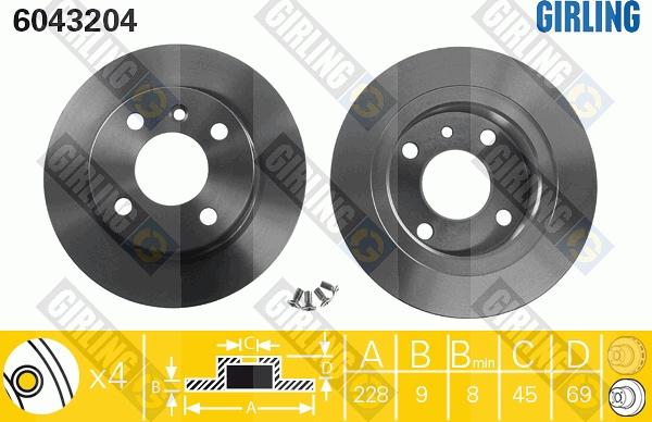 Girling 6043204 - Disque de frein cwaw.fr