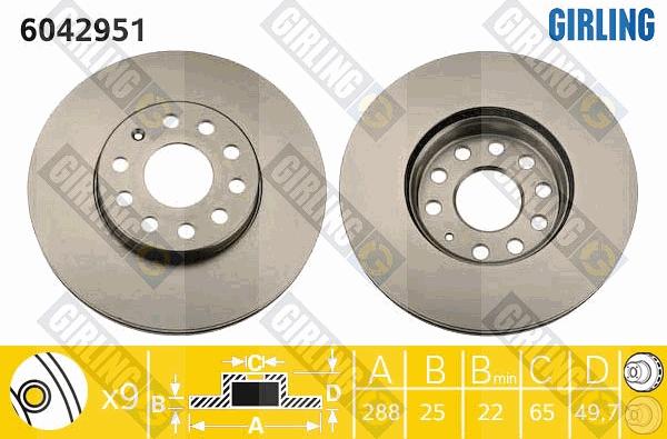 Girling 6042951 - Disque de frein cwaw.fr