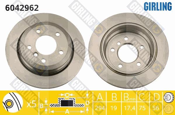 Girling 6042962 - Disque de frein cwaw.fr