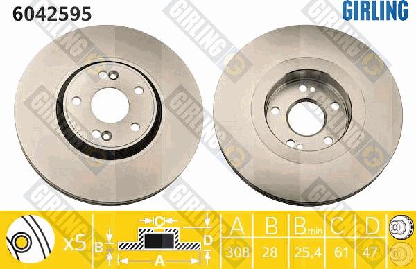 Girling 6042595 - Disque de frein cwaw.fr